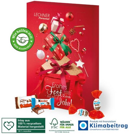 Adventskalender kinder Happy Moments Inlay aus Papierfaser mit eigenem Logo