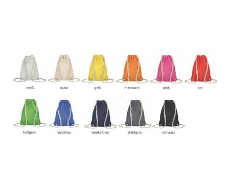 Event-Bag Rucksack 21 x 29 cm aus Baumwolle mit Logo in vielen Farben