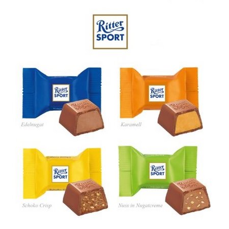 Füllvarianten Präsent Feine Bescherung mit Ritter SPORT Schokowürfel mit Logo