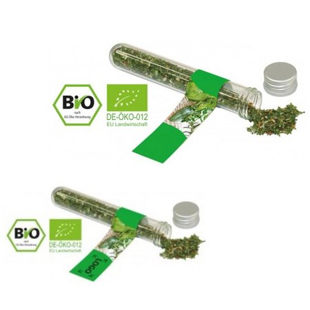 Reagenzglas Bio Kräuter der Provence mit eigenem Logo