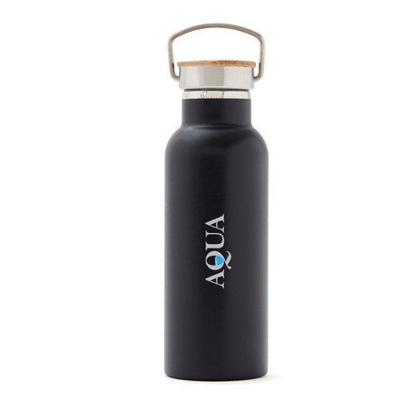 Schwarze VINGA Miles Thermosflasche 500 ml mit Logo