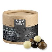 Knusperkugeln-Mix ca. 25g Biologisch abbaubare Eco Pappdose Mini mit Logo