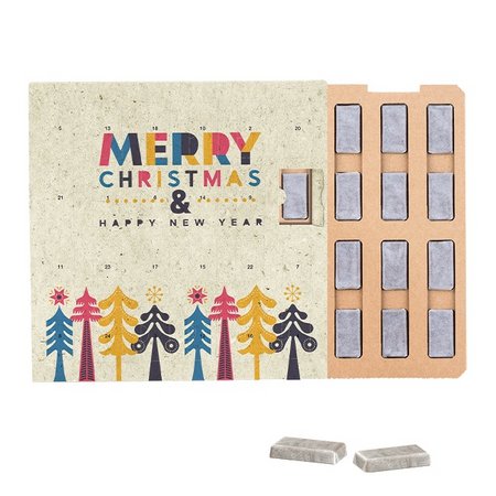 Täfelchen Adventskalender Eco Papierblister Fairtrade mit Logo
