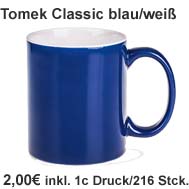 Kaffeebecher Tomek Classic reflexblau/weiss