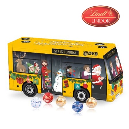 3D Adventskalender Lindt Bus mit Logo