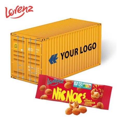 3D Präsent Container mit Lorenz Nic Nac's mit Logo