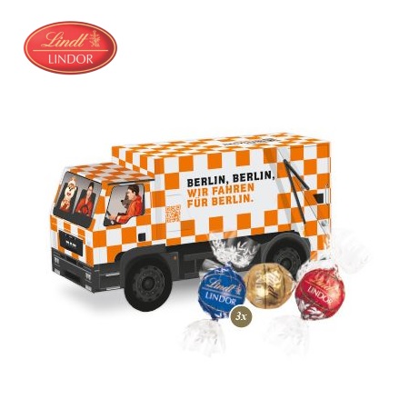 3D Präsent LKW Lindt Lindor Pralinés mit Logo