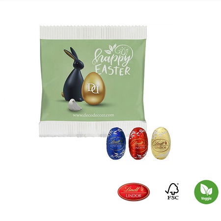 3er Lindor Mini-Eier im Papiertütchen mit Logo