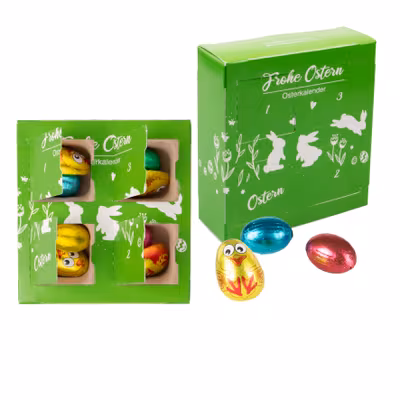4-Fach Ostern Countdown Kalender mit Logo