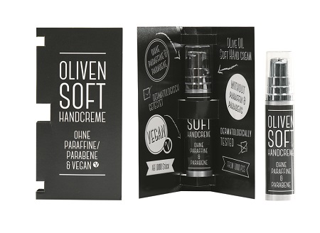 8ml Pumpdispenser Oliven Soft Handcreme mit Logo 