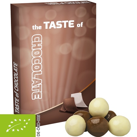 Bio Knusperkugel-Mix in Faltschachtel 12g mit Logo