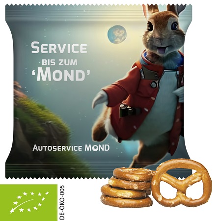 Bio Mini Brezeln Original 30g in Maxi-Tüte mit Logo 