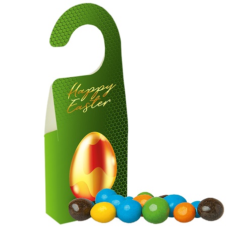 Bunte Schoko Erdnüsse 15g mit Türaufhänger bedruckt mit Logo