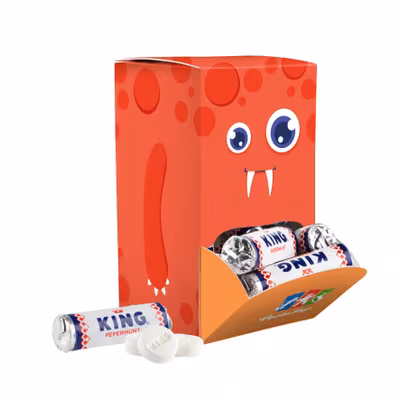 Display box Mini King Rollen mit Logo