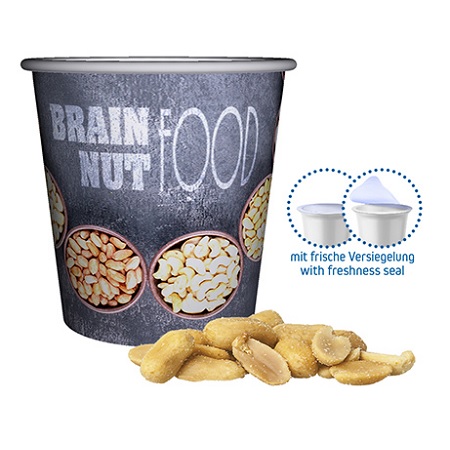 Erdnüsse verschiedene Sorten 30g - 40g im Mini Snackbecher mit Logo 
