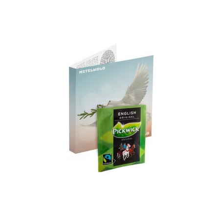 Faltkarte English breakfast tea mit Logo