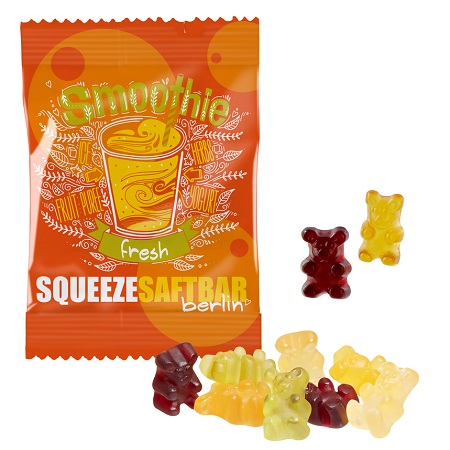 Fruchtgummi Fruchtsaft-Bärchen 10g in Werbetütchen mit Logo