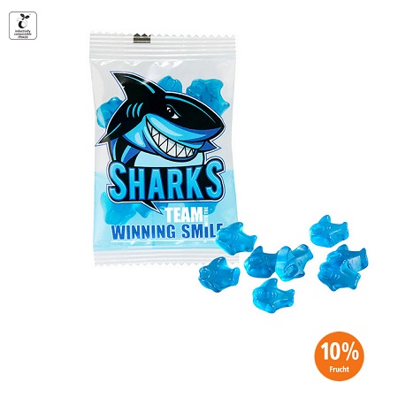Fruchtgummi Individuell in kompostierbarem Werbetütchen 15g mit Logo