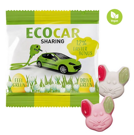 Fruchtgummi Katjes Grün-Ohr Hase in Werbetütchen 16g mit Logo