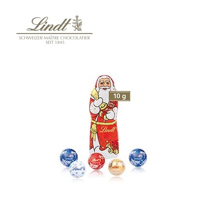 Füllung 3D Präsent Transporter Lindt Minis Lindt Weihnachtsmann mit Logo