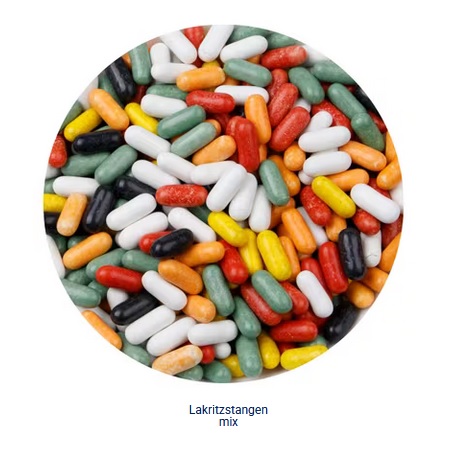 Füllung Mini-Farbdose Lakritzstangen Mix mit Logo