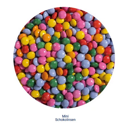 Füllung Mini-Farbdose mit Mini Schokolinsen mit Logo