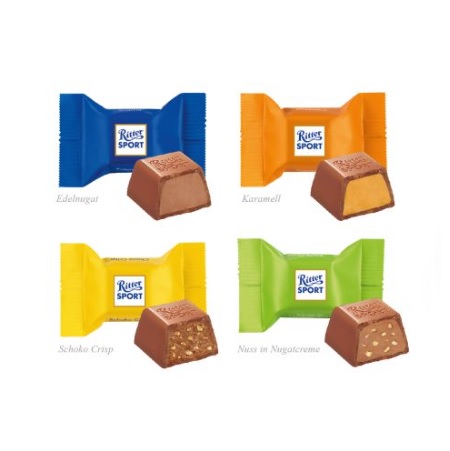 Füllvarianten 3D Präsent Bus mit Ritter SPORT Schokowürfel