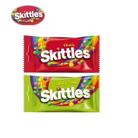 Füllvarianten 3D Präsent Container mit Skittles mit Logo