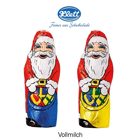 Füllvarianten Klappbox S Weihnachten Klett Schoko-Weihnachtsmann mit Logo