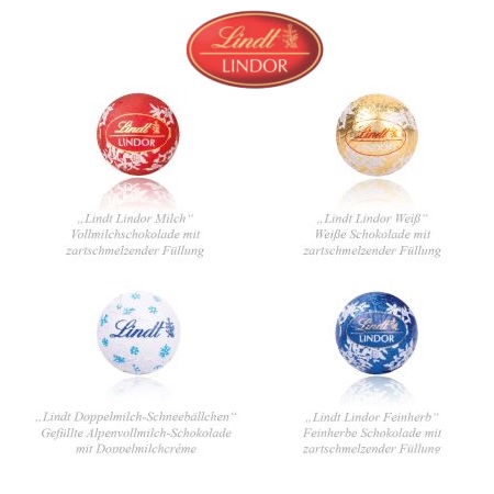 Füllvarianten Lindt Adventskalender Cube Geschenkzauber mit Logo