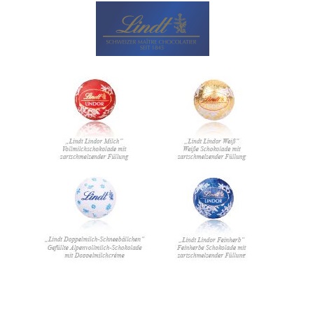 Füllvarianten Wand Adventskalender Lindt Gourmet Edition mit Logo