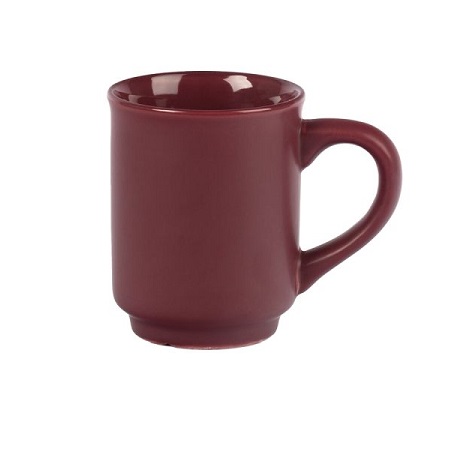 Glühweinbecher plum - bordeauxrot matt bedruckt mit Logo