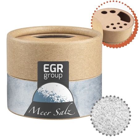 Grobe Gewürzmischung Eco in Pappstreuer Mini bedruckt mit Logo