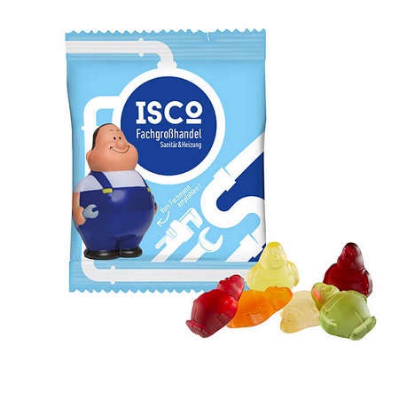 Herr Bert Fruchtgummi bedruckt mit Logo