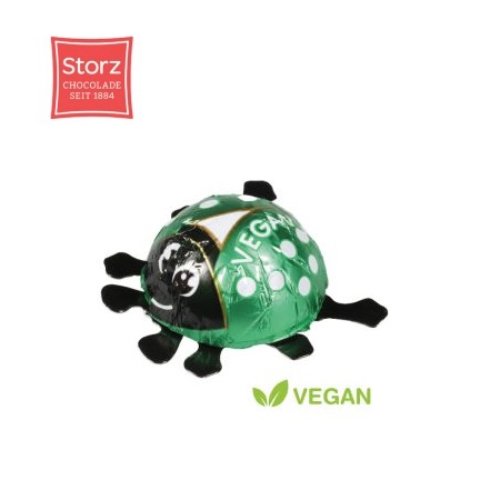 Inhalt Werbe-Klappkarte  Veganer Glückskäfer von Storz  mit Logo