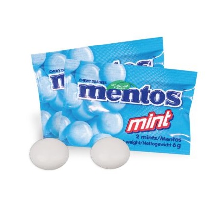 Inhalt Werbebriefchen fresh Mentos mint mit Logo