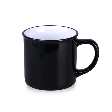 Keramikbecher Loft schwarz/weiß mit eigenm Logo