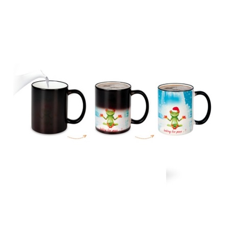 Keramikbecher Tomek Magic Matt mit eigner Werbung verwandlung