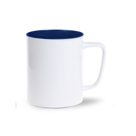 Keramikbecher Tommy Duo weiß/blau mit eigenem Logo