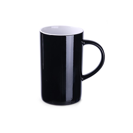 Keramikbecher Viva schwarz/weiß mit individueller Werbung bedrucken