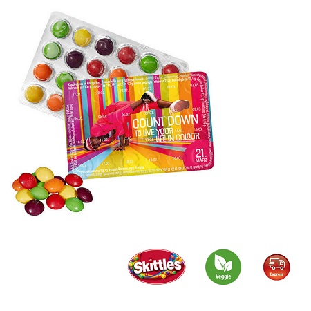 Kleinster Event-Kalender der Welt Skittles Original Fruity Candy mit Logo