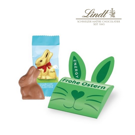 Lindt 2D-Goldhäschen im Werbebriefchen mit Logo