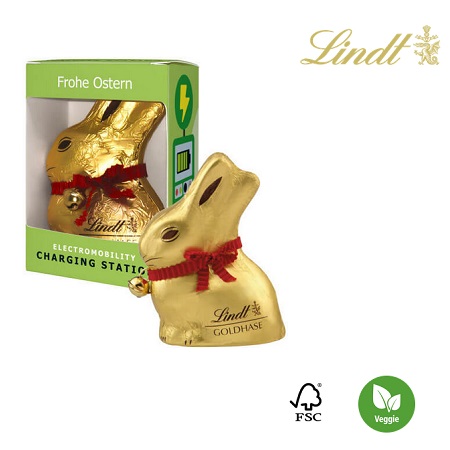 Lindt & Sprüngli Osterhase in Geschenkbox mit Logo