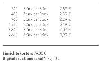 Preisliste Fruchtbonbons Auto-Taschen-Dose 200g mit Logo