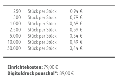 Preisliste LogoRolle Pfefferminz mit Logo 