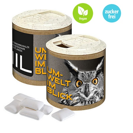 Papier-Werbedose Zuckerfreier Kaugummi mit Logo