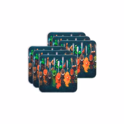 Papillon Glasuntersetzer Set von 6 mit Logo