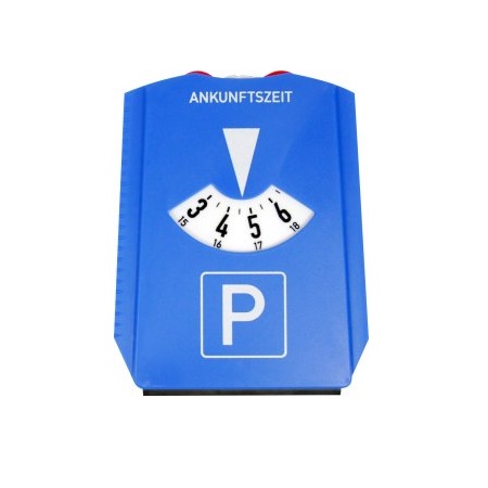 Parkscheibe mit Chip und Reifenprofilmesser CHIP`N`PROOF mit Werbung