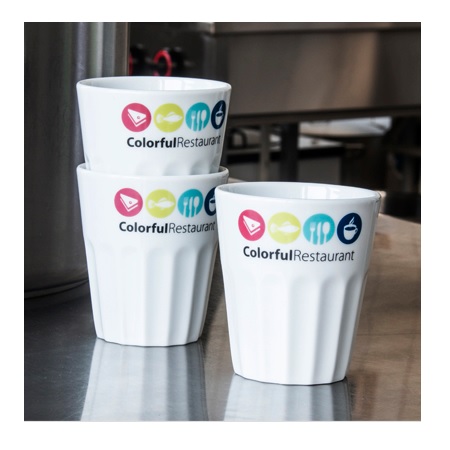 Porzellanbecher Noble Druckvariante mit eigenem Logo