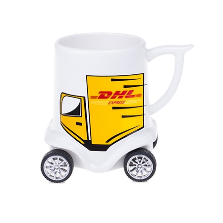Porzellanbecher auf Rädern Speedy mit individueller Werbung bedruckt